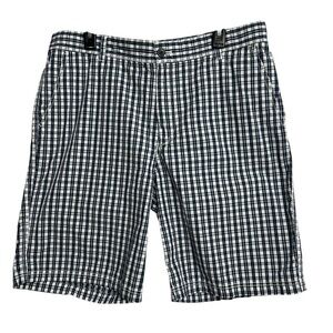 IZOD Men’s Shorts Size W38 Multi Color Plaid Pocket 10” Inseam Flat Front Cotton